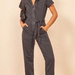 Reformation Kenny Boiler Jumpsuit - Stone